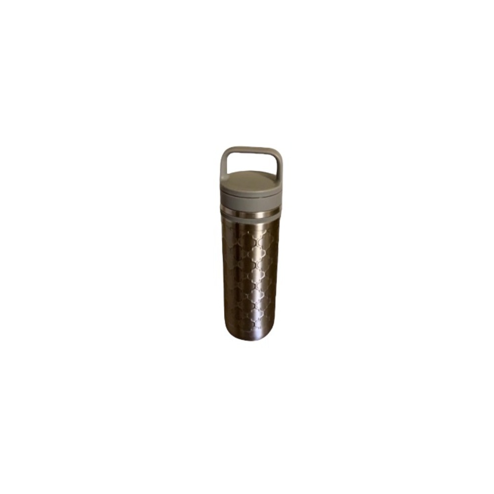 David’s Tea Silver Embossed Effect Stainless Steel Tumbler with Strainer